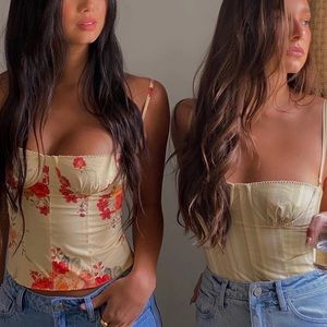 Danielle Bernstein Strip Underwire Corset Crop Top